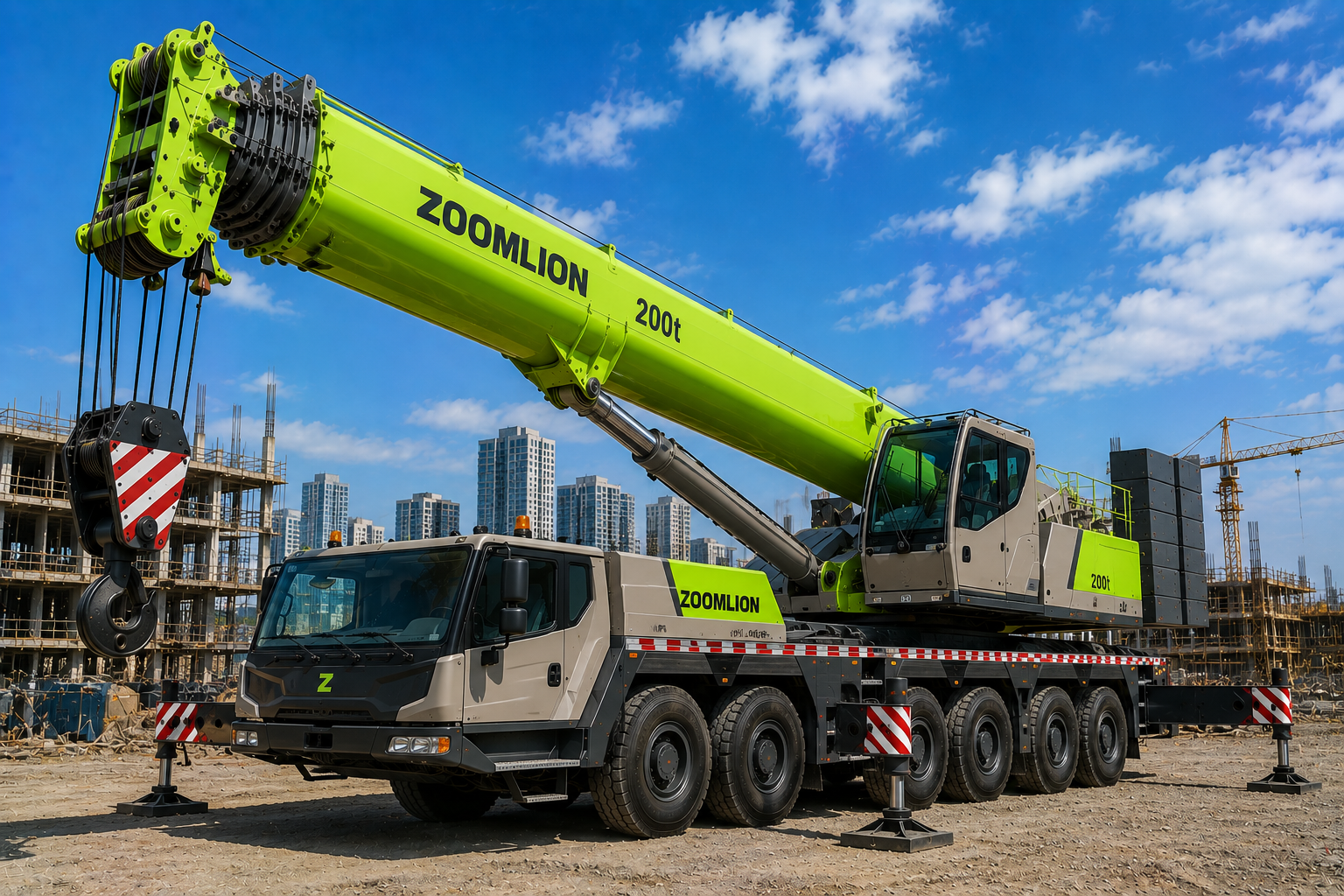 200 Ton Zoomlion Mobile Crane Rental Dubai